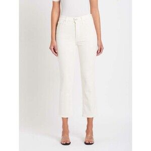 Mother Jeans The Tomcat Straight Leg High Rise Crop Cream Puffs Ivory Size 30